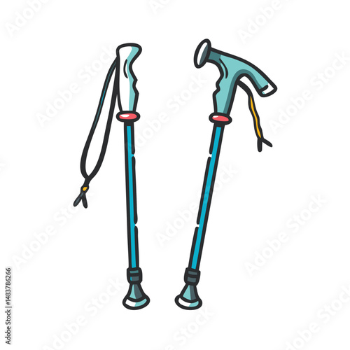 nordic walking poles icon, nordic walking poles vector illustration-simple illustration of nordic walking poles, perfect for nordic walking poles logos and icons