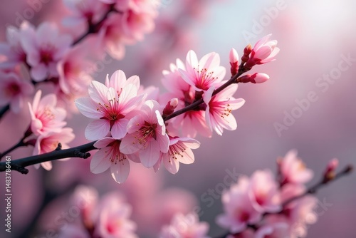 Delicate pink sakura blossoms, intricate branch pattern , wallpaper, pink