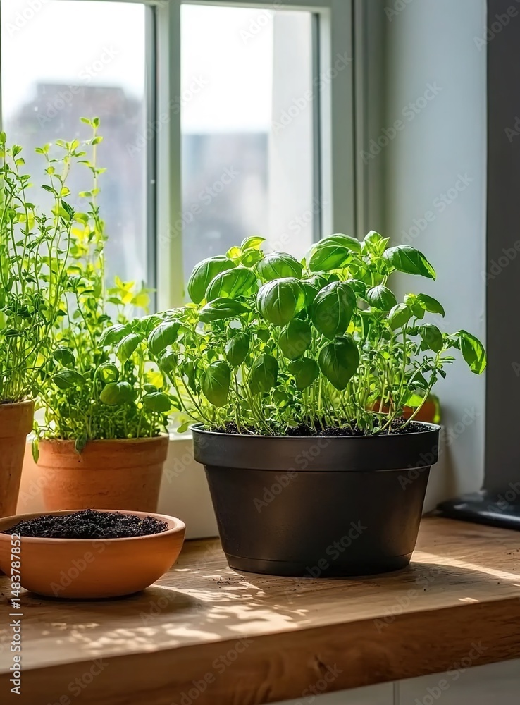 Herb Garden on a Windowsill Herb Garden on a Windowsill