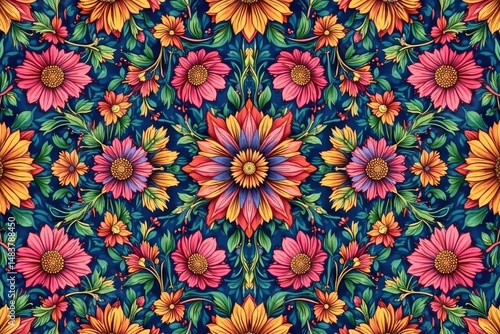 Wallpaper Mural Intricate floral pattern, repeating seamlessly , botanical, swirl, repeat Torontodigital.ca
