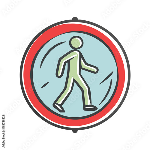 pedestrian zone sign icon, pedestrian zone sign vector illustration-simple illustration of pedestrian zone sign, perfect for pedestrian zone sign logos and icons