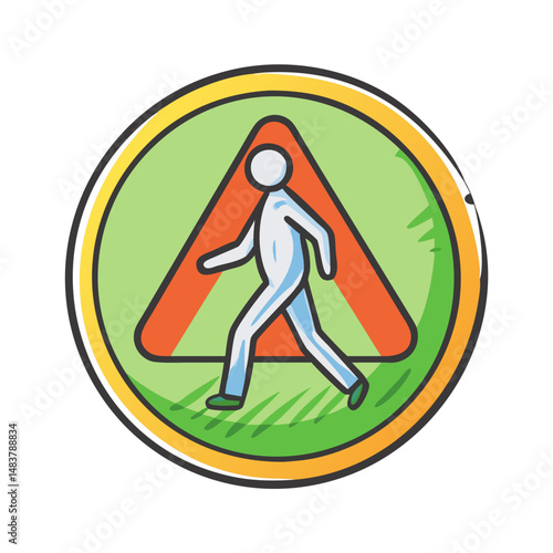 pedestrian zone sign icon, pedestrian zone sign vector illustration-simple illustration of pedestrian zone sign, perfect for pedestrian zone sign logos and icons