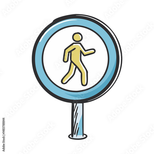 pedestrian zone sign icon, pedestrian zone sign vector illustration-simple illustration of pedestrian zone sign, perfect for pedestrian zone sign logos and icons