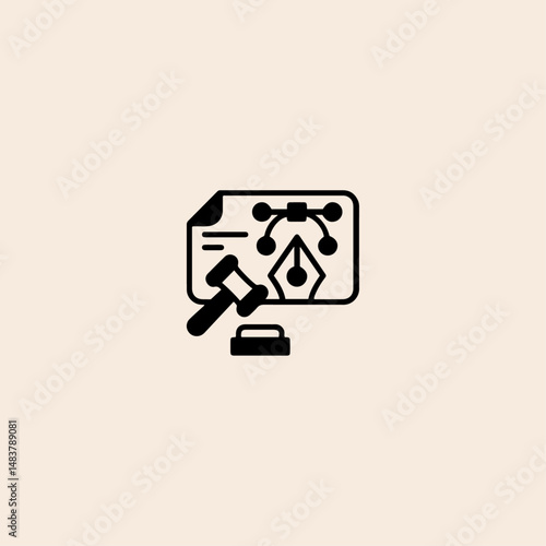 Copyright icon flat vector design. 
