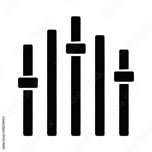 Audio Equalizer Faders Icon: Sound Control & Music Adjustment Symbol