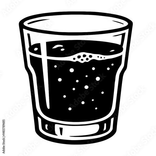 Full Shot Glass Icon: Drinkware & Bar Essential Symbol