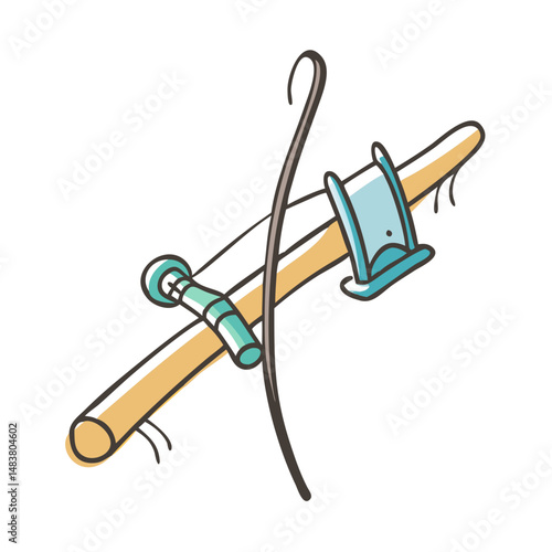surf fishing rod holder icon, surf fishing rod holder vector illustration-simple illustration of surf fishing rod holder, perfect for surf fishing rod holder logos and icons