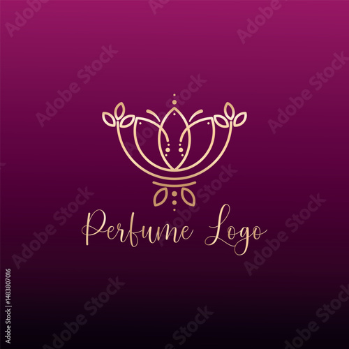perfume fragrance outlet store logo design vector