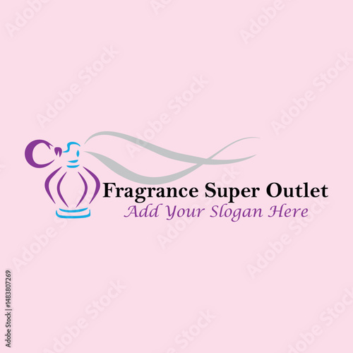perfume fragrance outlet store logo design vector
