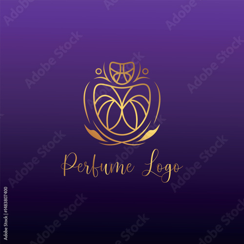 perfume fragrance outlet store logo design vector