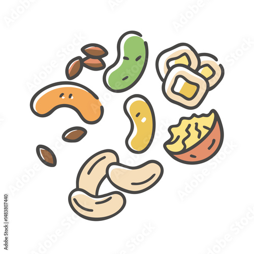 trail mix and snacks icon, trail mix and snacks vector illustration-simple illustration of trail mix and snacks, perfect for trail mix and snacks logos and icons