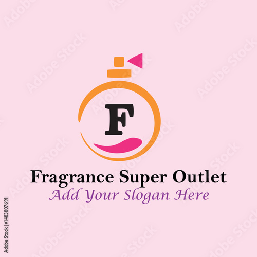 perfume fragrance outlet store logo design vector