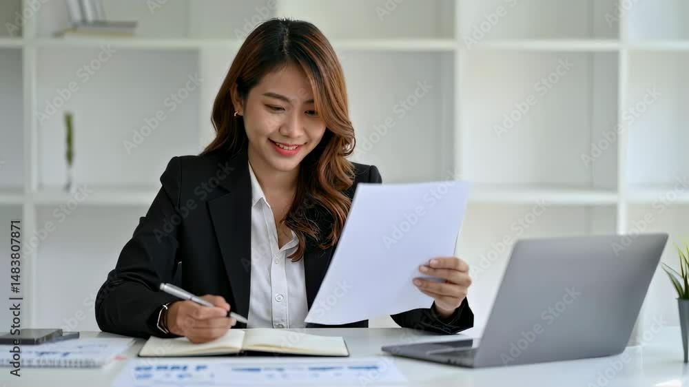 Asian Woman Working at Office — Focus and Professionalism in Modern Workplace
Asian Woman Working at Office — Focus and Professionalism in Modern Workplace