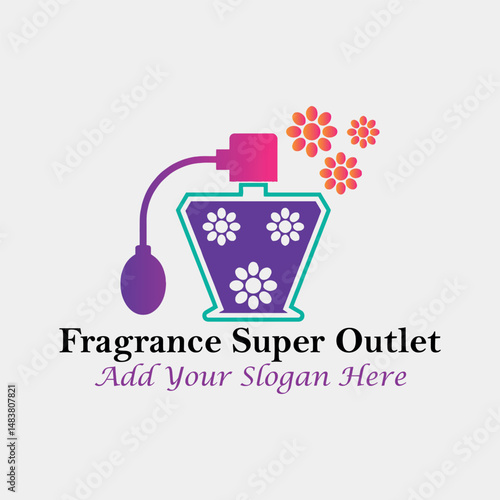 perfume fragrance outlet store logo design vector