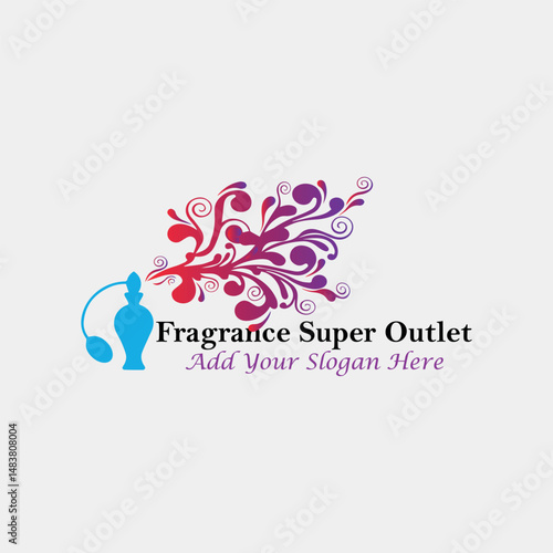 perfume fragrance outlet store logo design vector