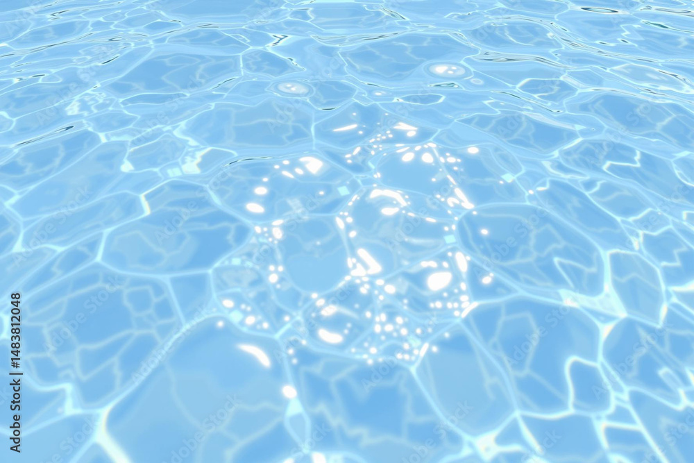 Obraz premium Serene Reflections on a Sunny Pool Surface with Sparkling Water Patterns