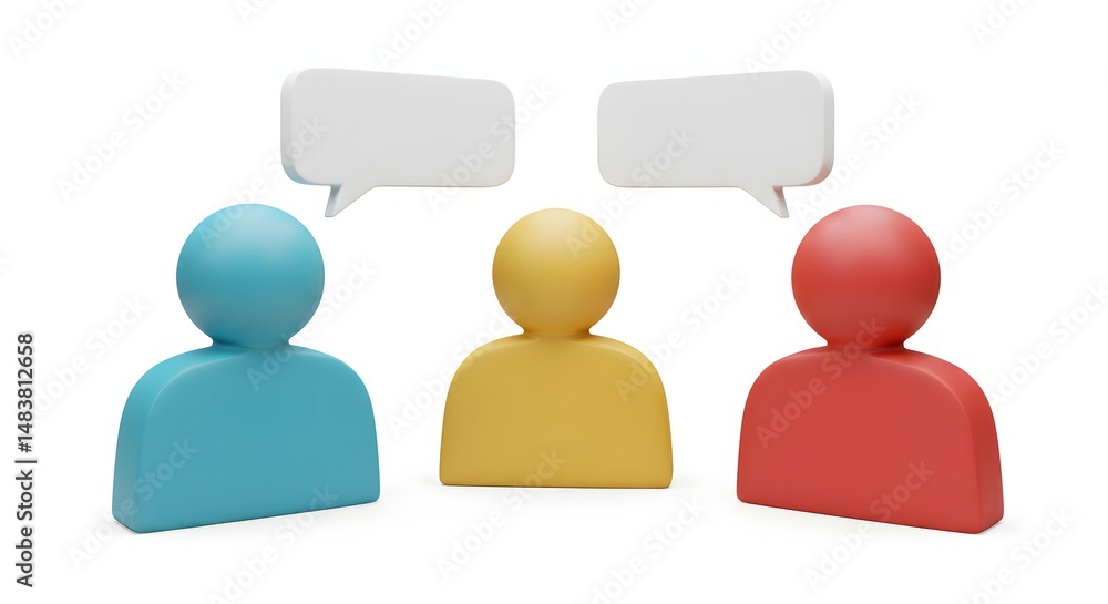 Effective Communication 3D Illustration of People Sharing Ideas and Engaging in Conversation Effective Communication 3D Illustration of People Sharing Ideas and Engaging in Conversation