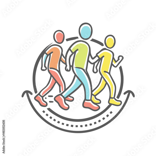 walking club logo icon, walking club logo vector illustration-simple illustration of walking club logo, perfect for walking club logo logos and icons