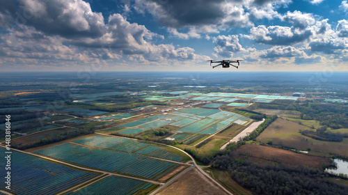 solar farm drone view