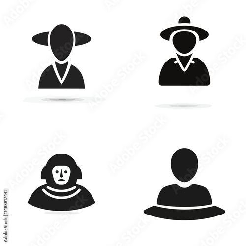 Ancient Astronaut Theorist - Vector icon, simple icon, isolated on white  -  