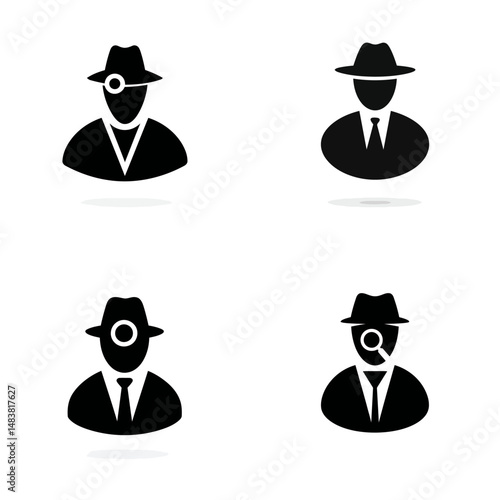 Corporate Spy - Vector icon, simple icon, isolated on white  -  
