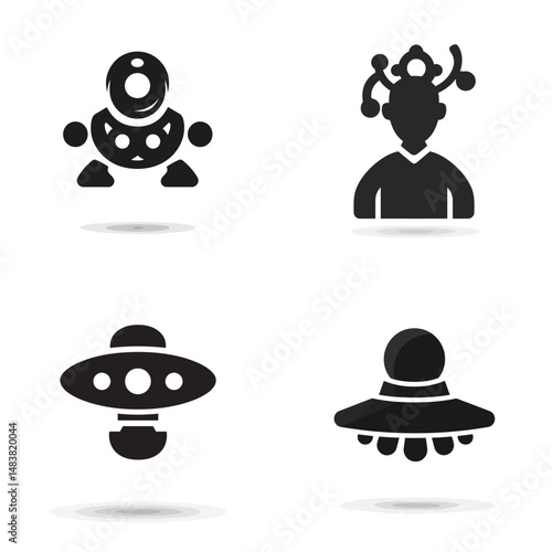 Retro Futurist - Vector icon, simple icon, isolated on white  -  
