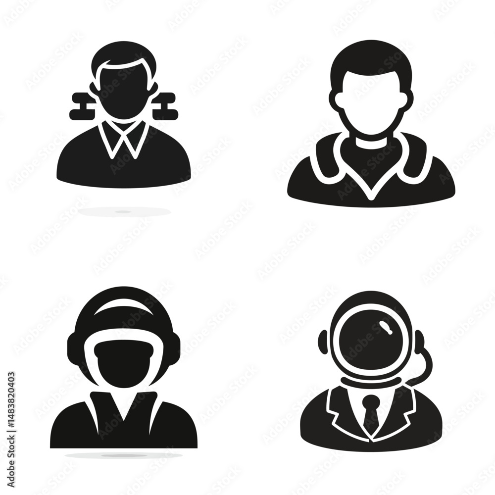 Space Station Engineer - Vector icon, simple icon, isolated on white - Space Station Engineer - Vector icon, simple icon, isolated on white -