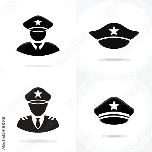 Star Captain - Vector icon, simple icon, isolated on white  -  