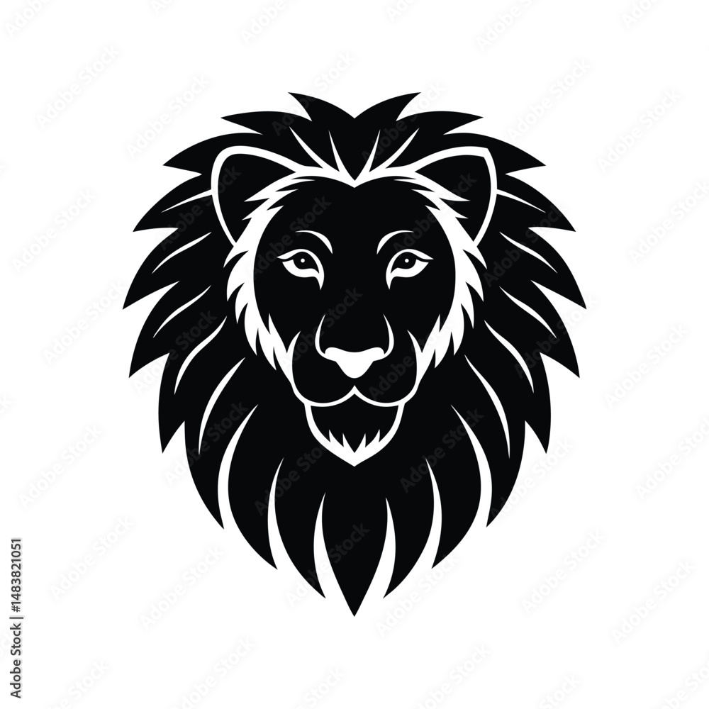 Obraz premium lion head vector illustration