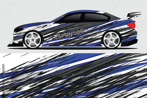 Race car design with dynamic graphics on display