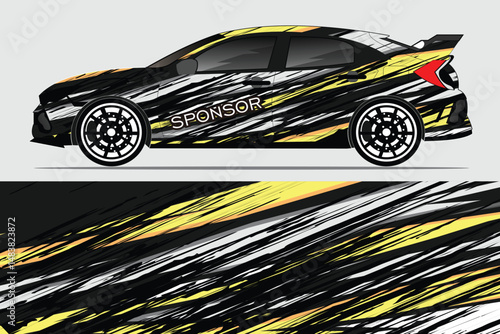Sporty car design with dynamic stripes on display (1)