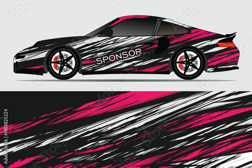 Racing car with dynamic design on a gray background (1)