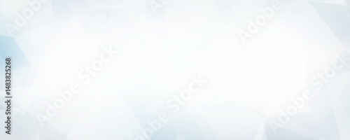 Abstract light blue and gray horizontal background textured by chaotic triangles. Geometrical vector pattern. CMYK color mode