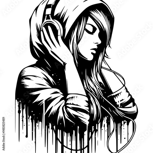 girl listening music
