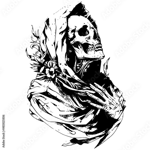 man with a skull