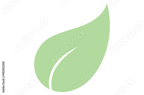Clean Nature-Inspired Green Leaf Illustration in Silhouette Form