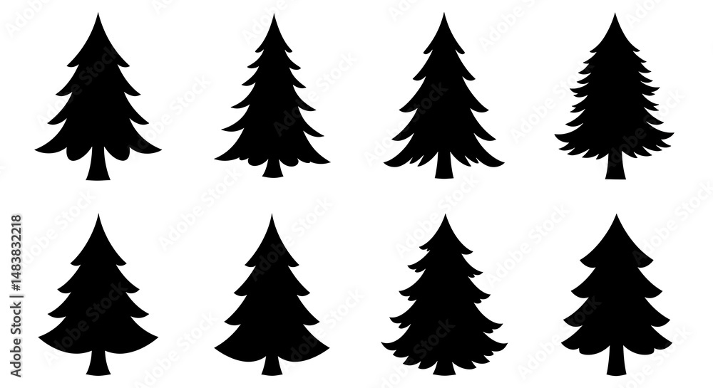 Obraz premium Evergreen Silhouettes AI Generated