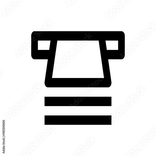 Illustration of a black atm slot with a rectangular opening and two horizontal lines underneath it drawn