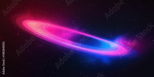 Cosmic glow abstract background with radiant neon's enchanting ring design for digital art