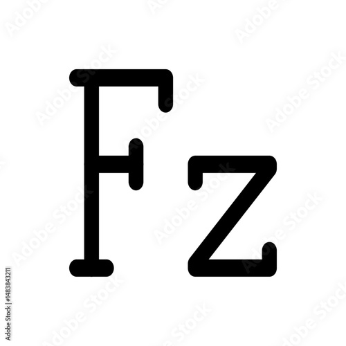 Illustration of the letters f and z in a bold, rounded font, displayed side by side on a white background space