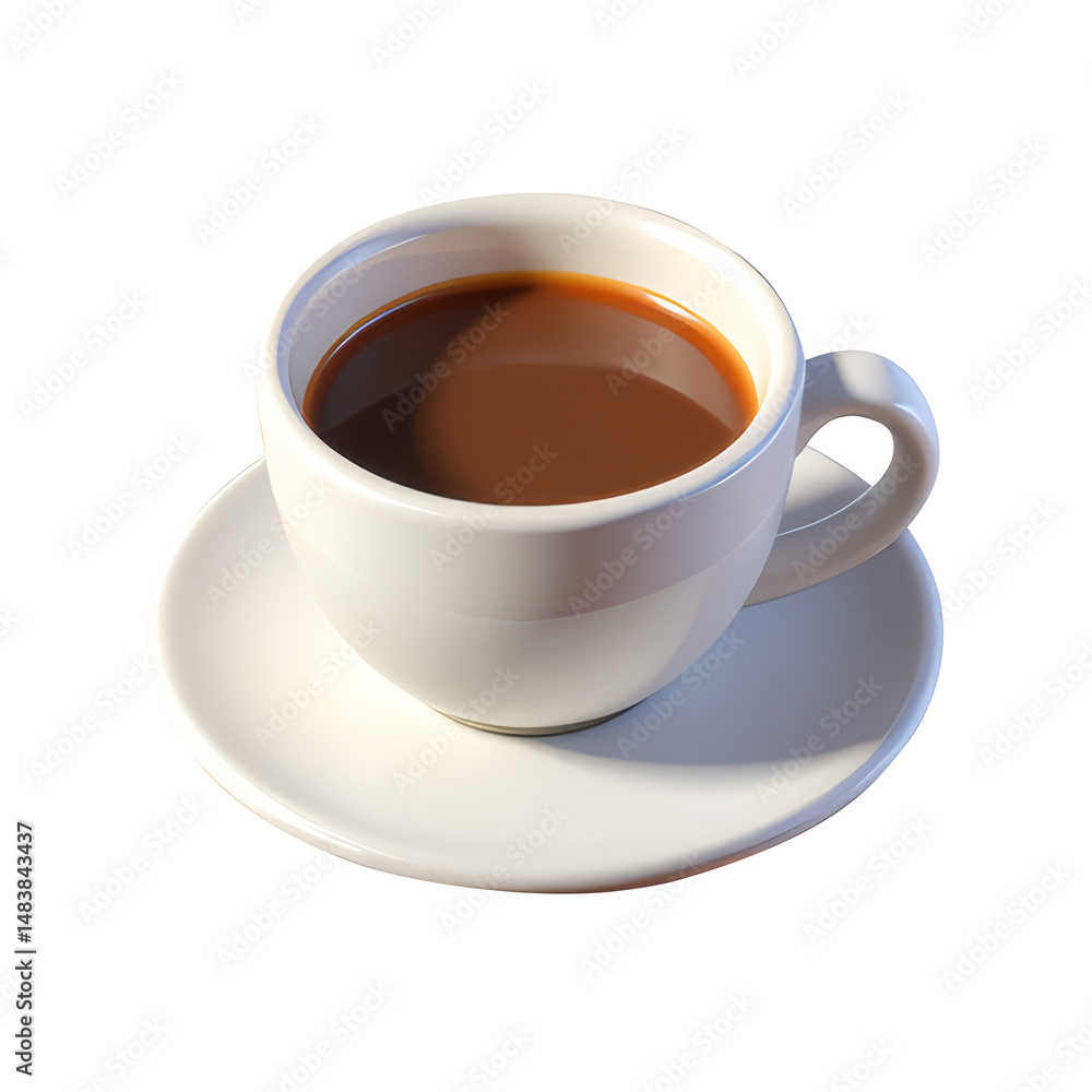 Cup of Coffee with Saucer 3D Icon – Glossy Minimal Emoji Style, Isolated PNG object Cup of Coffee with Saucer 3D Icon – Glossy Minimal Emoji Style, Isolated PNG object