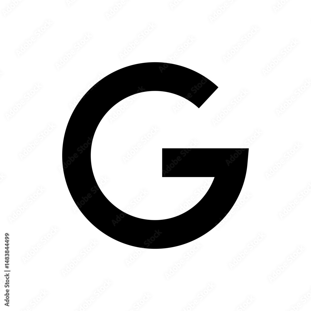 Illustration of a stylized letter g in bold black against a white background with a simple and modern design Illustration of a stylized letter g in bold black against a white background with a simple and modern design