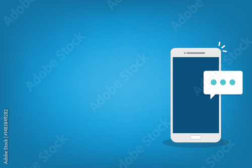 New message notification concept on smartphone. New email pop up. Incoming, open messaging. Chatting, mail, post, letter symbol, sign, emblem with new notification on phone or website