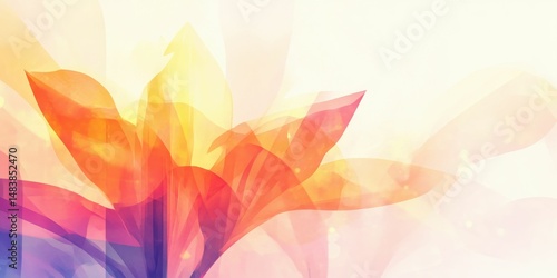 abstract background with cross and lily patterns, muted white and soft gold hues, minimalist and spiritual design
