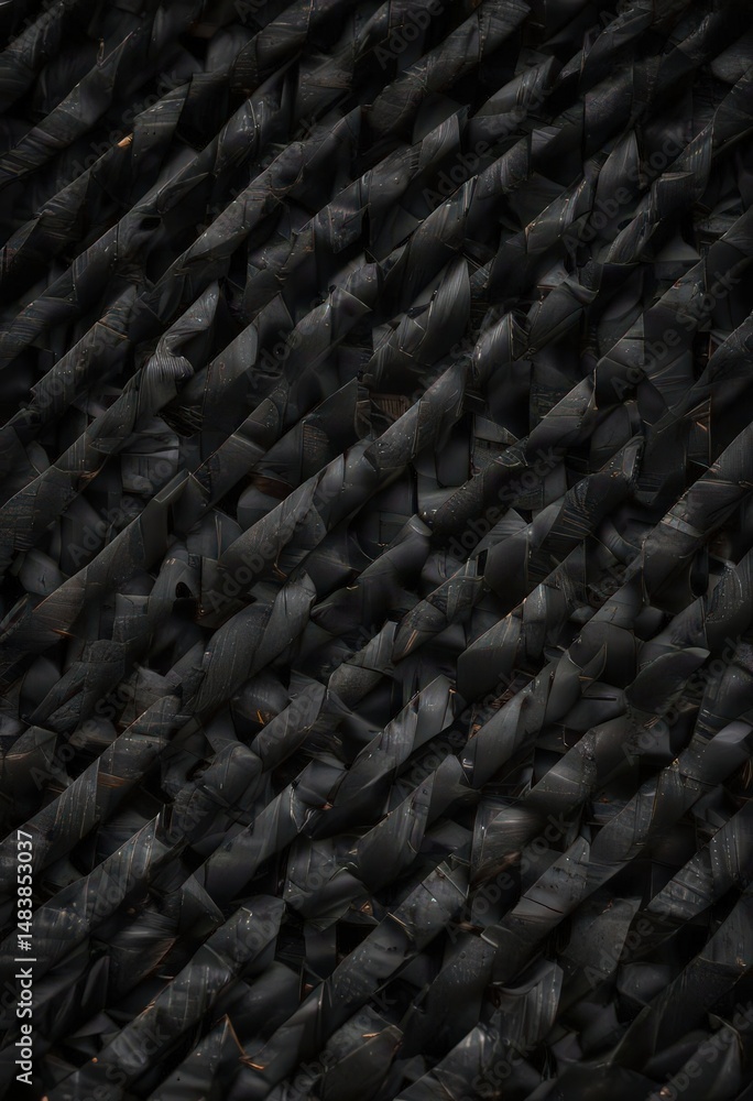 Fototapeta premium Intricate carbon fiber weave, dark abstract backdrop , pattern, realistic carbon, abstract carbon