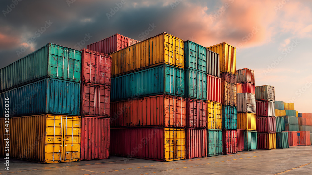 Fototapeta premium container cargo freight ship