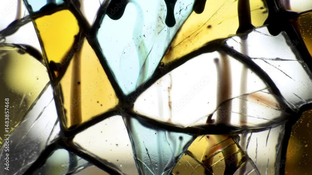 Abstract Colorful Glass Fragments With Dark Lines Background Texture Abstract Colorful Glass Fragments With Dark Lines Background Texture