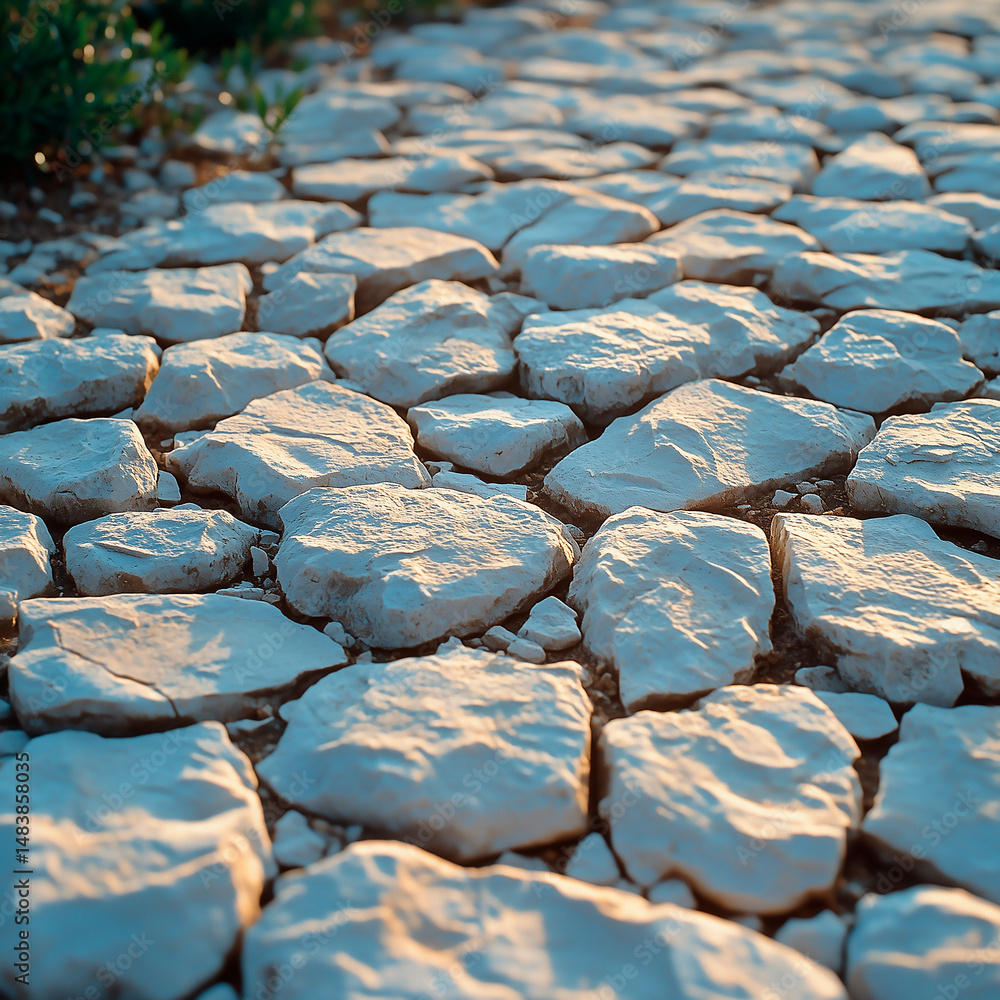 Obraz premium Close-Up of Irregular Cobblestone Texture with Varied Stone Colors
