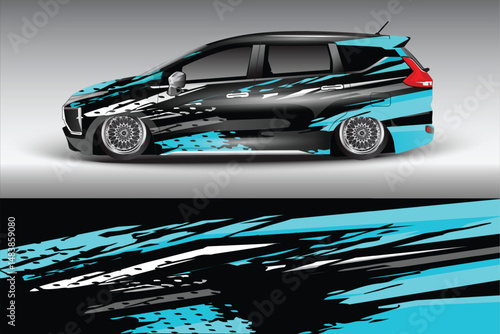 Stylish modified car with dynamic graphics on display (1)