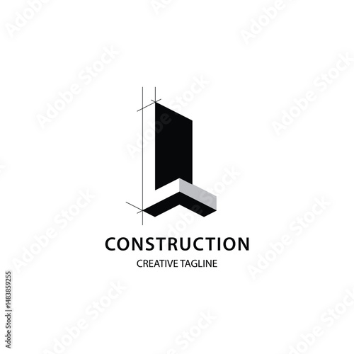 Letter L 3D logo for construction and architecture company. property logo design template for your brand